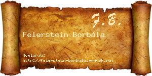 Feierstein Borbála névjegykártya